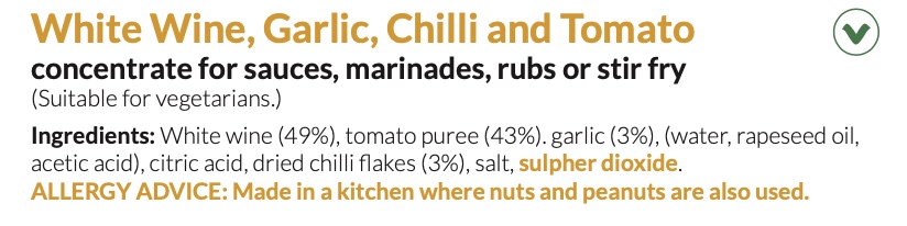 White wine ingredients